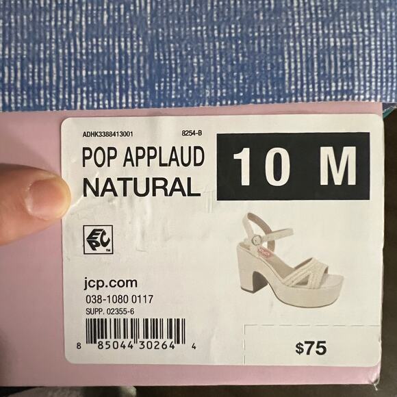 Pop Womens Applaud Heeled Sandals Natural Cream Color Size 10M - Picture 8 of 9